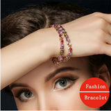 CARSINEL Mona Lisa Elementos Multicolores Zirconia Cúbica Aretes Pulsera Collar Conjunto de Joyas clásicas Regalo Ideal para Mujeres